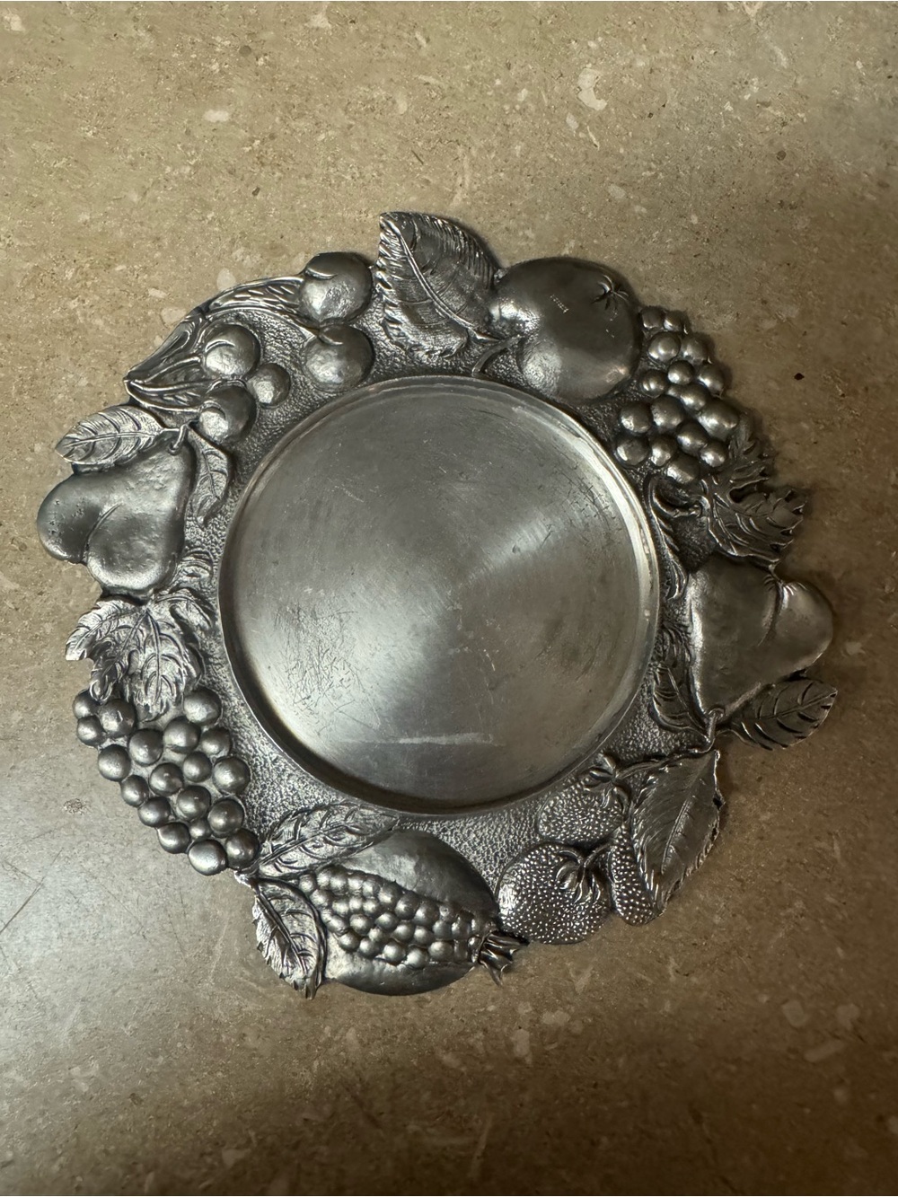 WILLIAMS SONOMA Pewter Wine Coaster Plate ETAIN ZINN Made In Italy